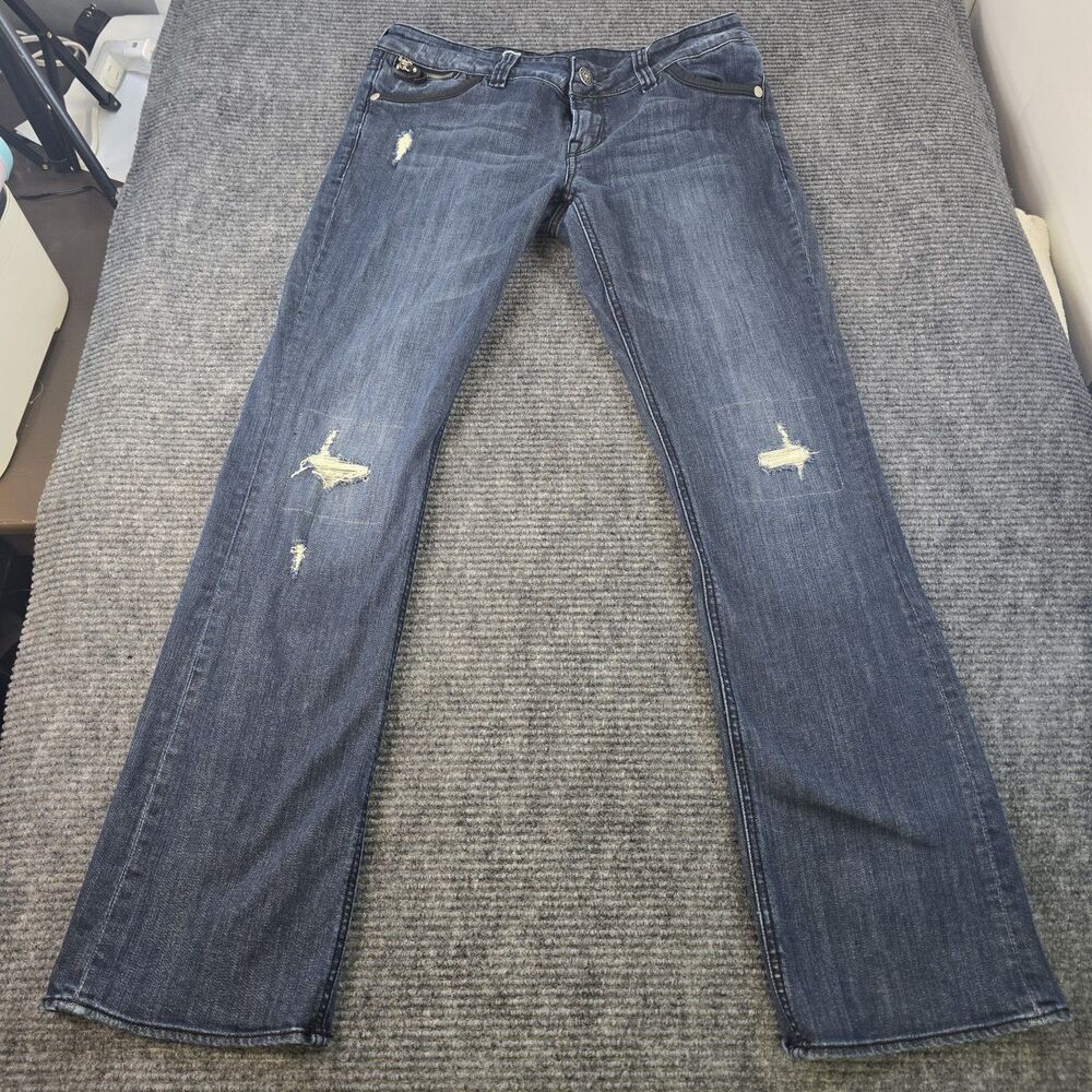 BUFFALO David Bitton Molly Mid Rise Stretch Boot Cut Distressed Jeans Size 31